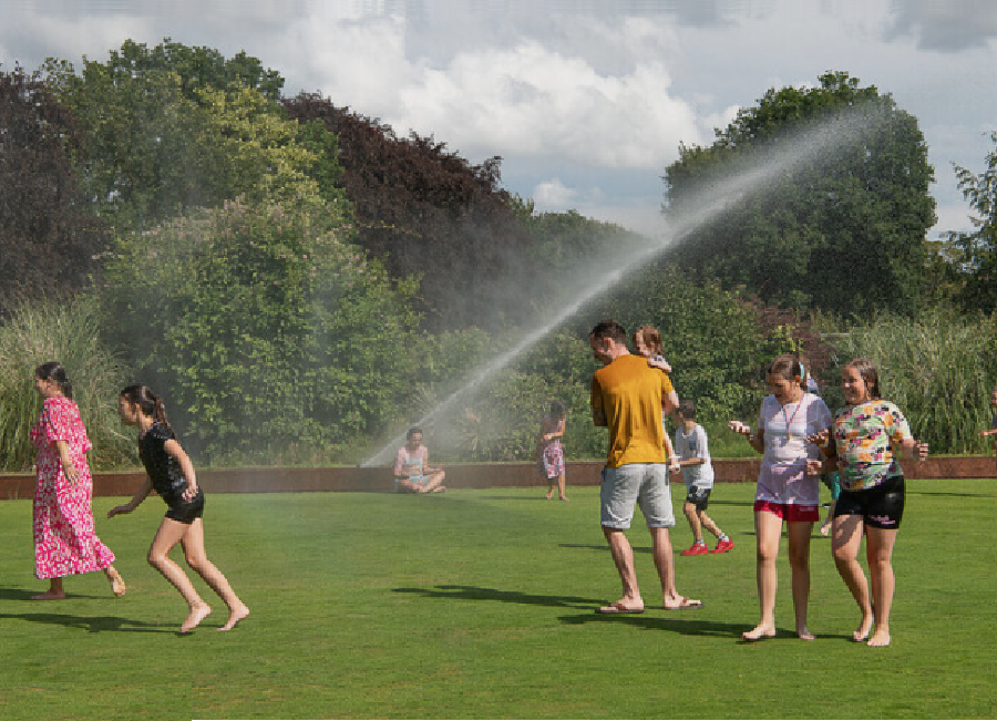 Families enjoying local activities